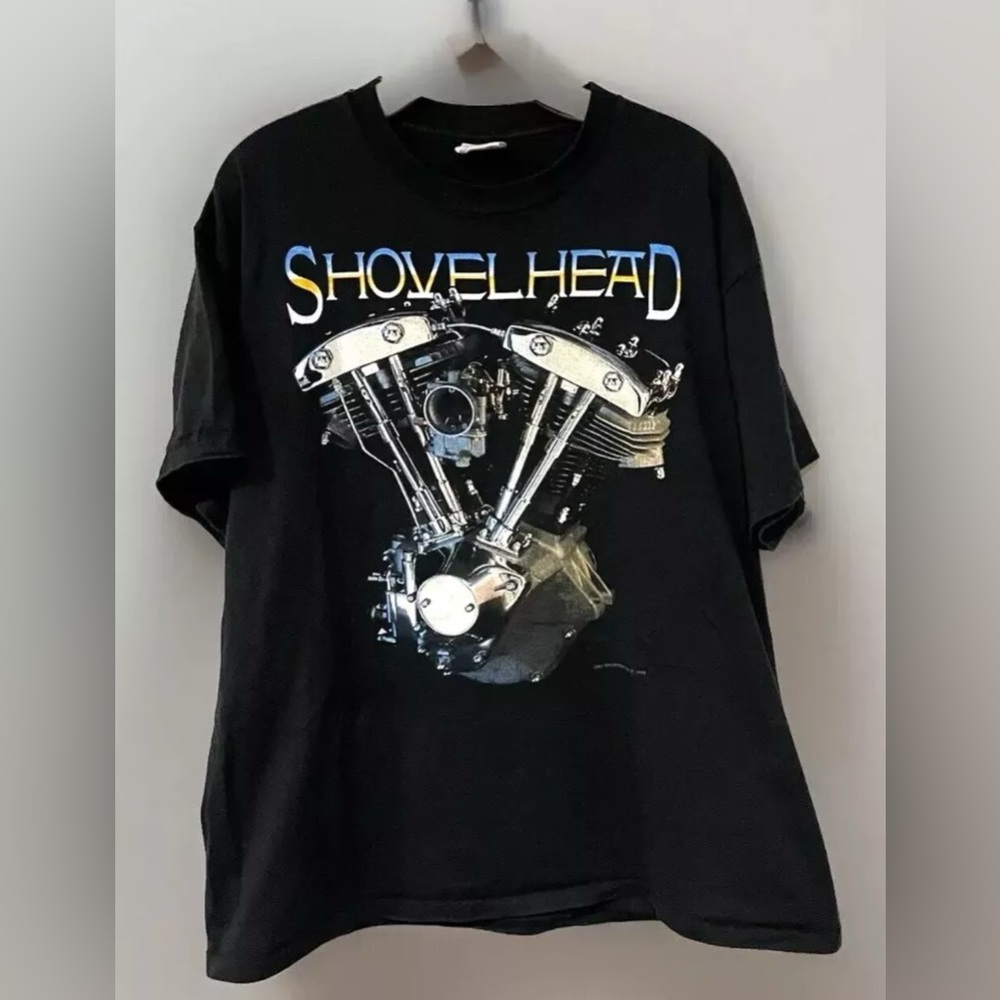 VINTAGE Harley-Davidson SHOVELHEAD T Shirt Biker Single Stitch 90s USA Mens XL